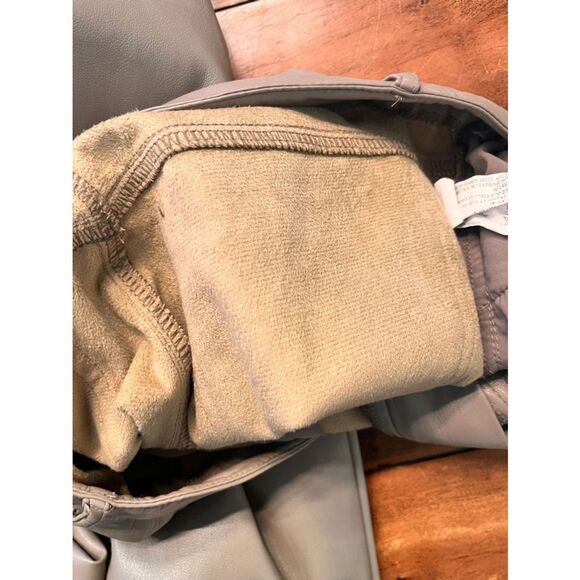 Black Tape Faux Leather Straight Leg Pants Taupe Small - Picture 8 of 12